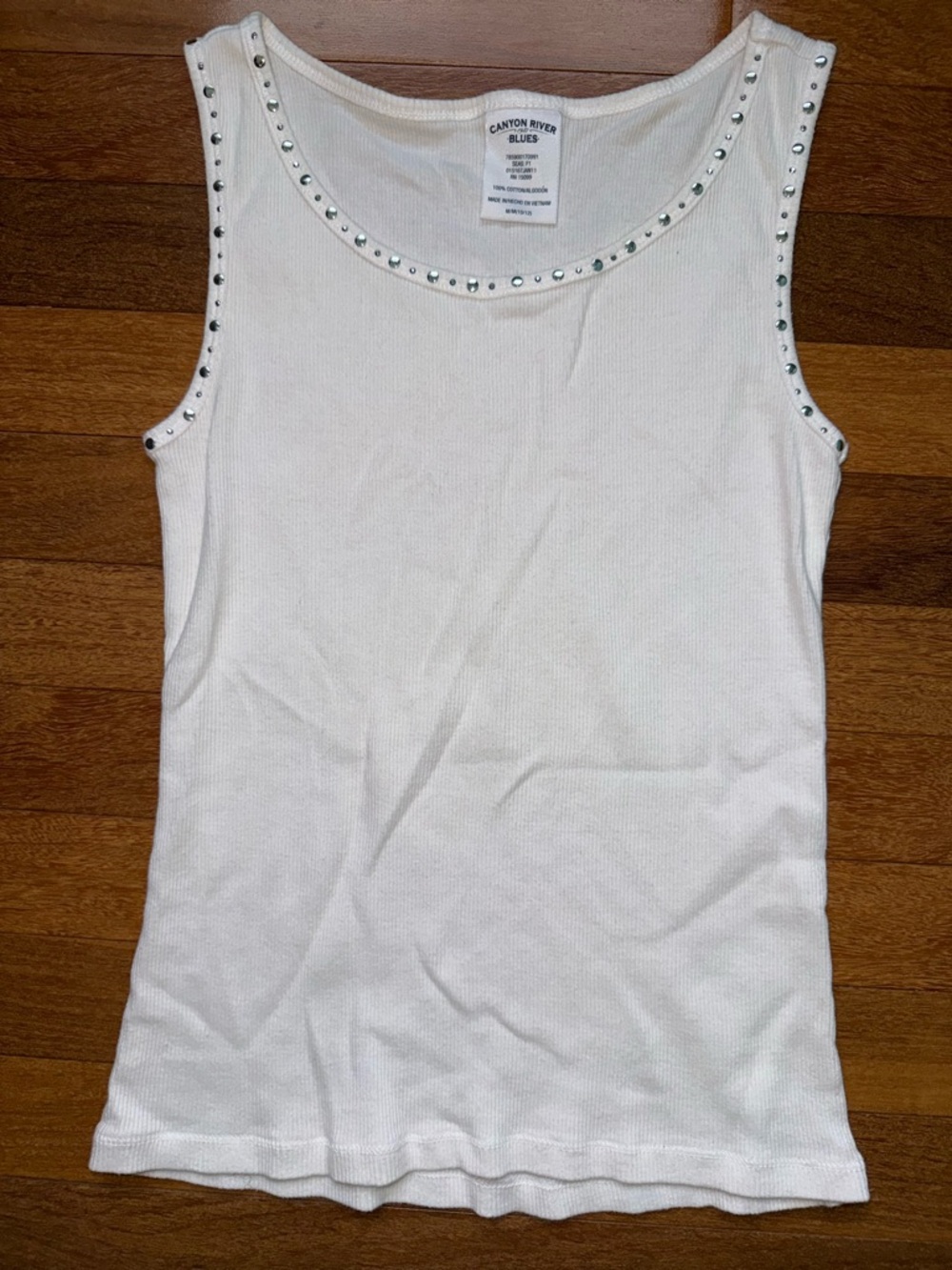Canyon River Blues White Studded Ribbed Tank Top for Kids